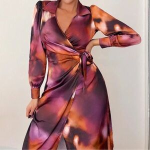 Maija Elegant Multicolor Wrap Dress
